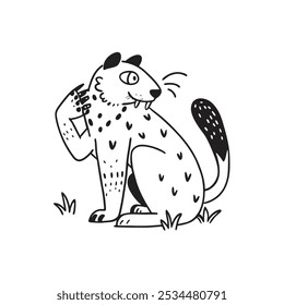 snow leopard icon vector illustration