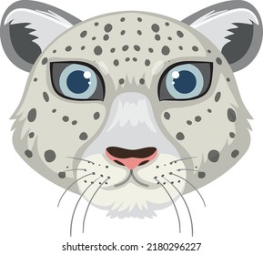 Snow Leopard Isolated On White Background Illustration