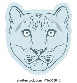 Snow Leopard Logo Mascot Emblem vector. Snow leopard head