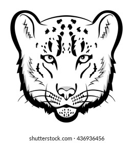 Snow leopard logo mascot. Snow leopard head isolated vector illustration