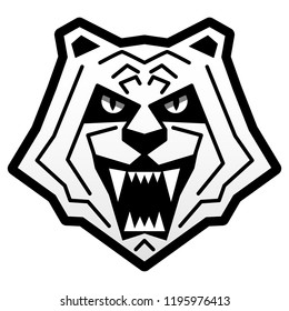 snow leopard logo on white background vector illustration