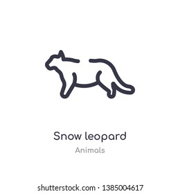 snow leopard outline icon. isolated line vector illustration from animals collection. editable thin stroke snow leopard icon on white background