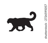 Snow leopard silhouette vector flat illustration design.
