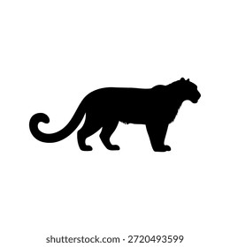 Snow leopard silhouette vector flat illustration design.