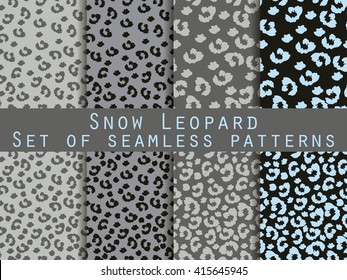 Snow Leopard Skin Seamless Pattern. Vector.