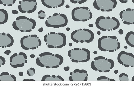 Schneeleopardenhaut Textur nahtloses Muster. Wildkatzen-Pelzhintergrund mit grauen Flecken. Tierisches Hautoberflächenkonzept für Design und Druck. 
