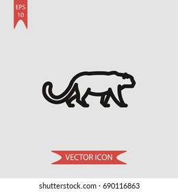Snow leopard vector icon, illustration symbol
