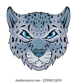 Leopardo de la nieve. Ilustración vectorial de un irbis de gatos salvajes. Barras