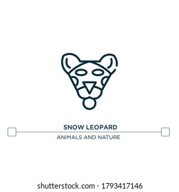 snow leopard vector line icon. Simple element illustration. snow leopard outline icon from forest animals concept. Can be used for web and mobile
