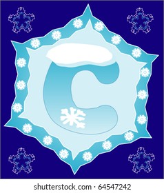 Snow letter C