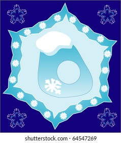 Snow letter D