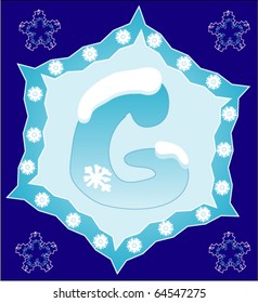 Snow letter G