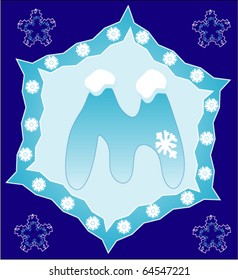 Snow letter M