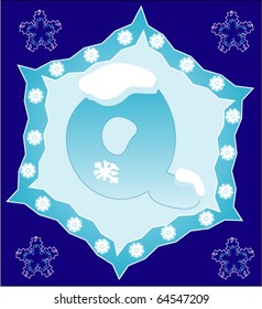 Snow letter Q