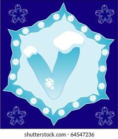 Snow letter V