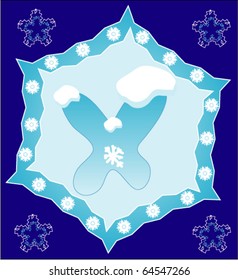 Snow letter X