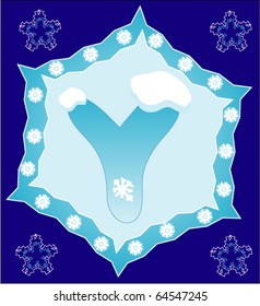Snow letter Y