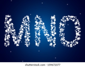 Schneebriefe auf Schnee-Hintergrund
