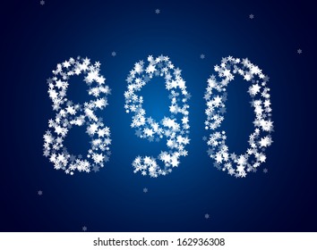 Letras de nieve sobre fondo de nieve