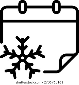 Vector de ilustración de icono de línea de nieve