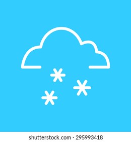 snow line icon on a blue background