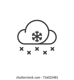 Snow line icon, outline vector sign, linear style pictogram isolated on white. Symbol, logo illustration. Editable stroke