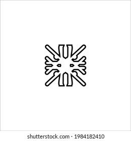 Snow line icon. Simple style Merry christmas poster background symbol. Logo design element. T-shirt printing. Vector for sticker.
