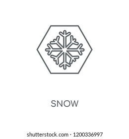 Snow linear icon. Snow concept stroke symbol design. Thin graphic elements vector illustration, outline pattern on a white background, eps 10.