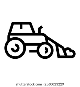 Snow Loader line black icon. Vector isolated button. Editable stroke.