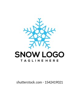Snow Logo Design Vector Template