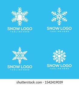 Snow Logo Design Vector Template