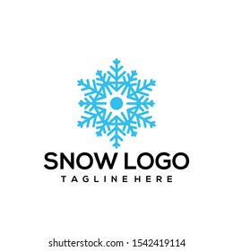 Snow Logo Design Vector Template
