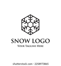 snow logo icon illustration vector design template premium quality