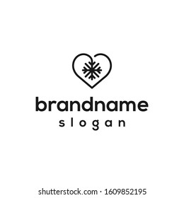 snow love logo design vector