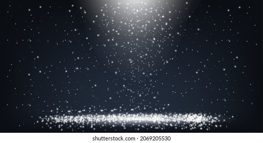 Snow. Luxury  dark snowing background for your design. Christmas and New Year decoration. Vector illustration