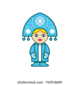 Snow Maiden flat vector illustration