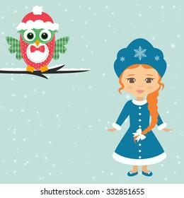 snow maiden and owl