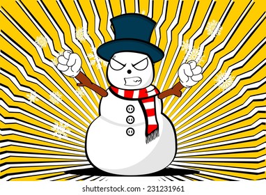 snow man cartoon xmas background card in vector format very easy to edit