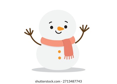 Snow man character vector illustration