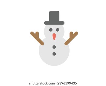 Snow Man Christmas elements Icon. Colourful flat vector illustration .