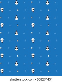 Snow Man and Christmas tree Background color pattern.