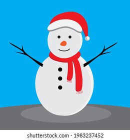 snow man clip-art vector Christmas symbol