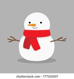 Snow man, flat design illustration