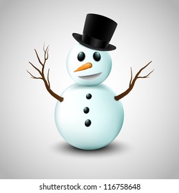 Snow man with hat.