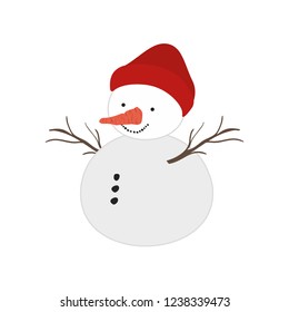 snow man with hat isolated icon