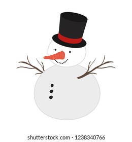 snow man with hat isolated icon