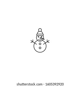 Snow man head vector icon