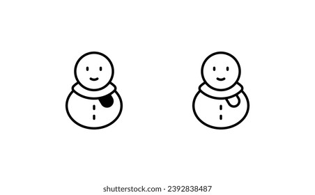 Snow Man icon design with white background stock illustration