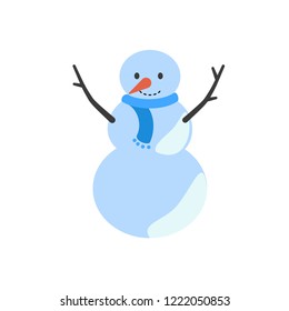 Snow man icon. Flat illustration of snow man vector icon for web design