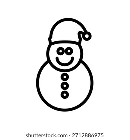 Icono de hombre de nieve, gráficos de Vector de línea